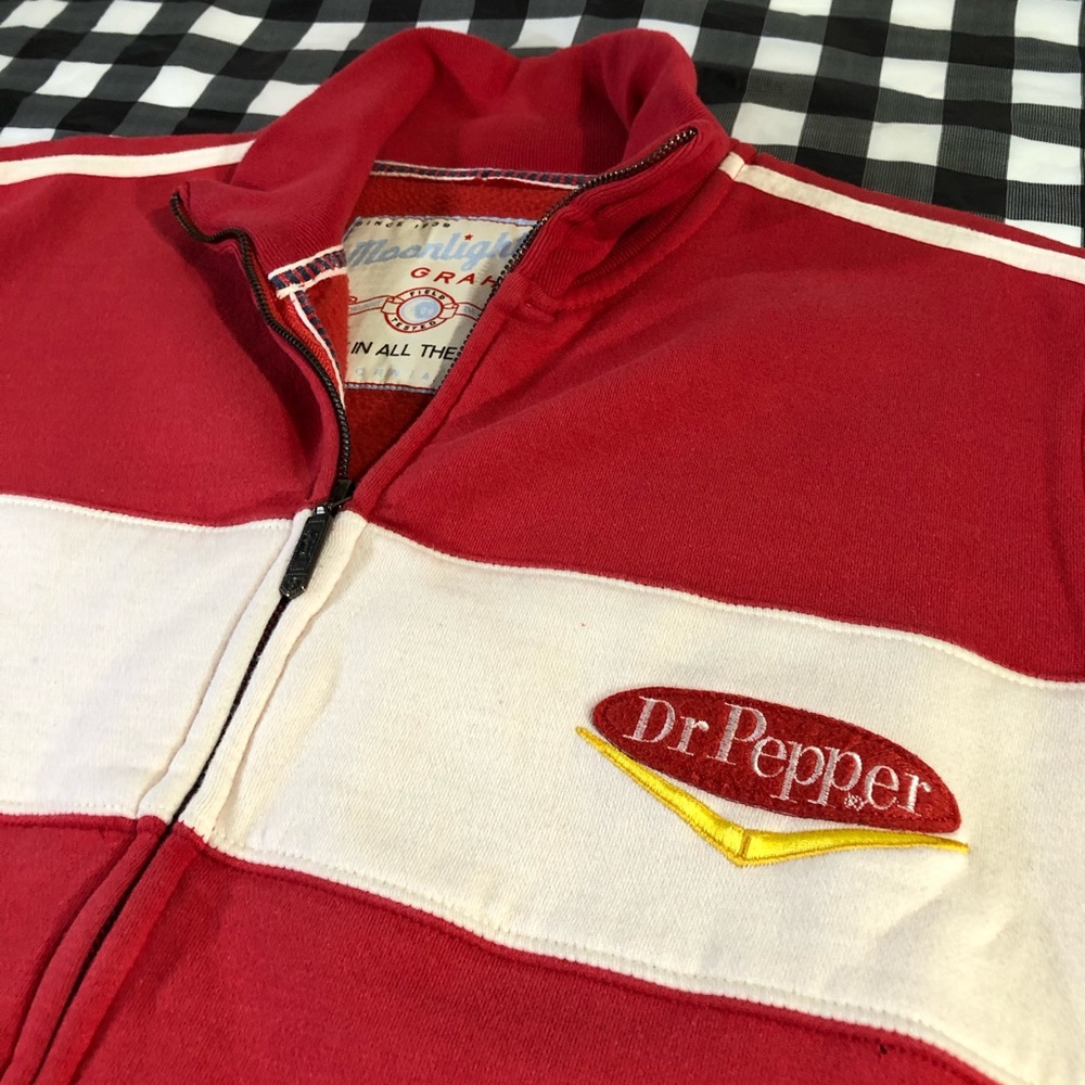Dr Pepper Soda Moonlight Graham Baseball Retro Vintage Style Zip Up Vest L - Picture 3 of 8